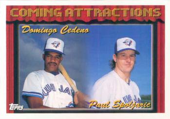 1994 Topps Domingo Cedeno / Paul Spoljaric CA, RC # 776 Toronto Blue Jays