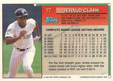 تحميل الصورة إلى عارض المعرض، 1994 Topps Jerald Clark # 77 Colorado Rockies
