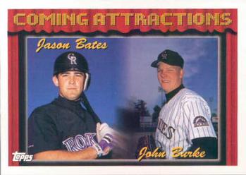 1994 Topps Jason Bates / John Burke CA, RC # 780 Colorado Rockies