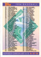 Load image into Gallery viewer, 1994 Topps Checklist: 397-495 and 694-792 CL, UER # 792
