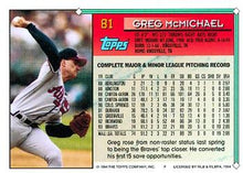 Load image into Gallery viewer, 1994 Topps Greg McMichael ASR # 81 Atlanta Braves
