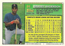 Load image into Gallery viewer, 1994 Topps Garret Anderson FS, RC # 84 California Angels
