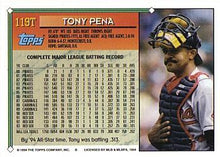 将图片加载到图库查看器，1994 Topps Traded Tony Pena  119T Cleveland Indians
