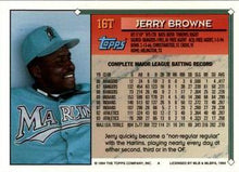 Load image into Gallery viewer, 1994 Topps Traded Jerry Browne  16T Florida Marlins
