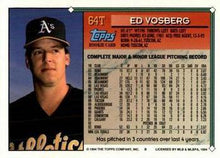 تحميل الصورة إلى عارض المعرض، 1994 Topps Traded Ed Vosberg 64T Oakland Athletics
