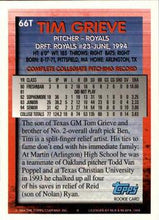 Load image into Gallery viewer, 1994 Topps Traded Tim Grieve DPK, RC  66T Kansas City Royals
