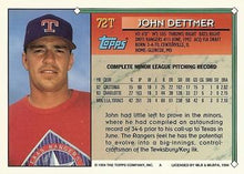 Load image into Gallery viewer, 1994 Topps Traded John Dettmer  72T Texas Rangers
