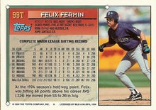 Load image into Gallery viewer, 1994 Topps Traded Felix Fermin  99T Seattle Mariners
