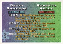 Load image into Gallery viewer, 1994 Topps Traded Deion Sanders / Roberto Kelly AT  103T Cincinnati Reds / Atlanta Braves
