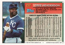 Load image into Gallery viewer, 1994 Topps Traded Dave Henderson  23T Kansas City Royals
