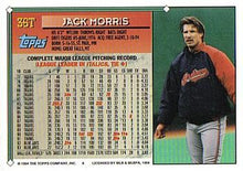 Load image into Gallery viewer, 1994 Topps Traded Jack Morris  36T Cleveland Indians
