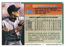Load image into Gallery viewer, 1994 Topps Traded Omar Vizquel  93T Cleveland Indians
