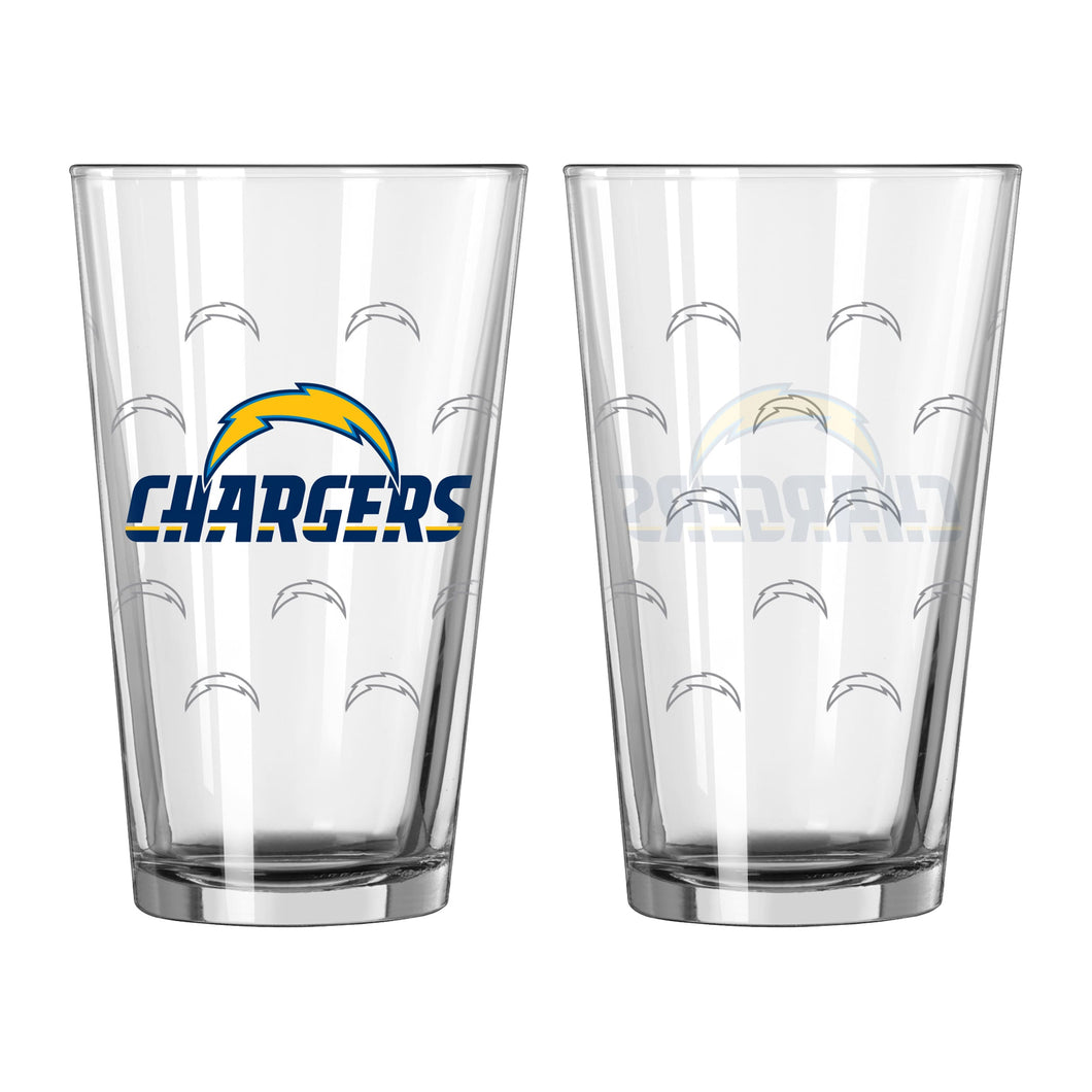Los Angeles Chargers 16oz Satin Etch Pint Glass