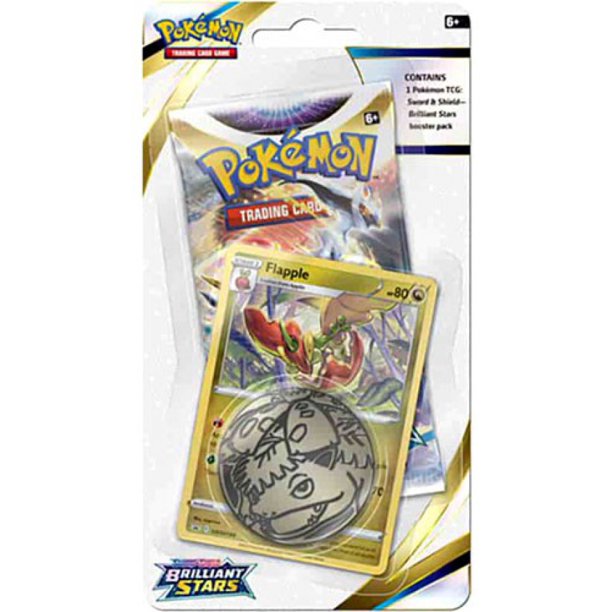 Pokémon TCG Sword & Shield Brilliant Stars Flapple Blister Pack (Booster Pack, Promo Card & Coin)