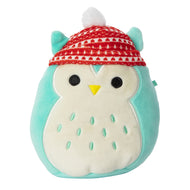 Squishmallows Winston the Owl Wearing Winter Hat 4.5