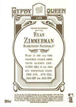Load image into Gallery viewer, 2012 Topps Gypsy Queen Ryan Zimmerman  # 149a Washington Nationals

