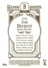 将图片加载到图库查看器，2012 Topps Gypsy Queen Josh Beckett  # 174 Boston Red Sox
