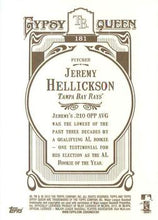 将图片加载到图库查看器，2012 Topps Gypsy Queen Jeremy Hellickson  # 181 Tampa Bay Rays
