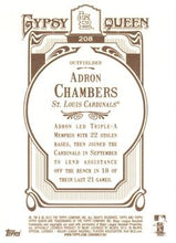 将图片加载到图库查看器，2012 Topps Gypsy Queen Adron ChambersÂ  RC # 208 St. Louis Cardinals
