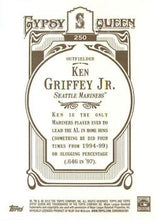 Load image into Gallery viewer, 2012 Topps Gypsy Queen Ken Griffey Jr.  # 250a Seattle Mariners
