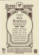 将图片加载到图库查看器，2012 Topps Gypsy Queen Dave Winfield  # 259 Toronto Blue Jays
