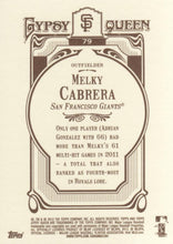 Load image into Gallery viewer, 2012 Topps Gypsy Queen Melky Cabrera  # 79 San Francisco Giants
