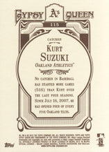 Load image into Gallery viewer, 2012 Topps Gypsy Queen Kurt Suzuki  # 115 Oakland Athletics
