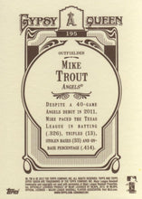 Load image into Gallery viewer, 2012 Topps Gypsy Queen Mike Trout  # 195 Los Angeles Angels
