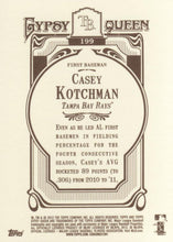 将图片加载到图库查看器，2012 Topps Gypsy Queen Casey Kotchman  # 199 Tampa Bay Rays
