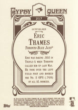 将图片加载到图库查看器，2012 Topps Gypsy Queen Eric Thames  # 217 Toronto Blue Jays
