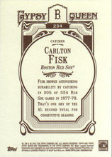 将图片加载到图库查看器，2012 Topps Gypsy Queen Carlton Fisk  # 234 Boston Red Sox
