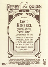 将图片加载到图库查看器，2012 Topps Gypsy Queen Craig Kimbrel  # 272 Atlanta Braves
