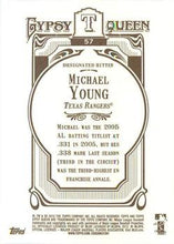 Load image into Gallery viewer, 2012 Topps Gypsy Queen Michael Young  # 57 Texas Rangers

