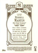 Load image into Gallery viewer, 2012 Topps Gypsy Queen Russell Martin  # 5 New York Yankees
