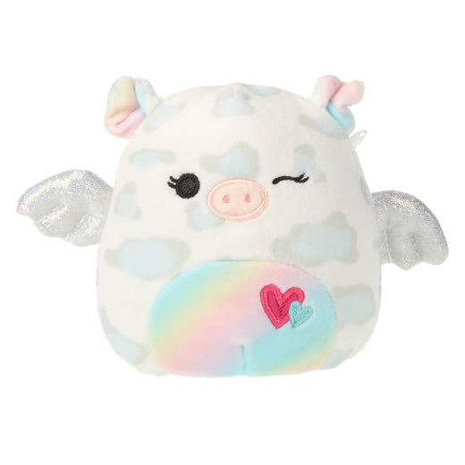 Squishmallows Charaka the Pig with Wings & Hearts on Belly, Winking Eye 4.5
