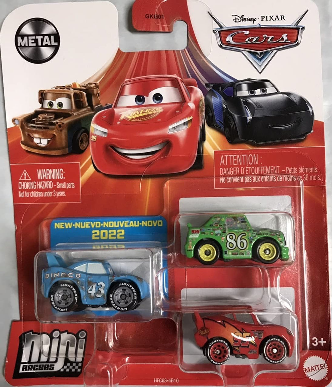 Disney Pixar Cars Mini Racers King's Last Race 3-Pack, Damaged King, Lightning McQueen & Chick Hicks - walk-of-famesports