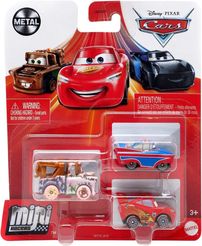 Disney Pixar Cars Mini Racers International Adventure 3-Pack, Soapy Mater, Racing Wheels Lightning McQueen & Union Jack Ramone - walk-of-famesports
