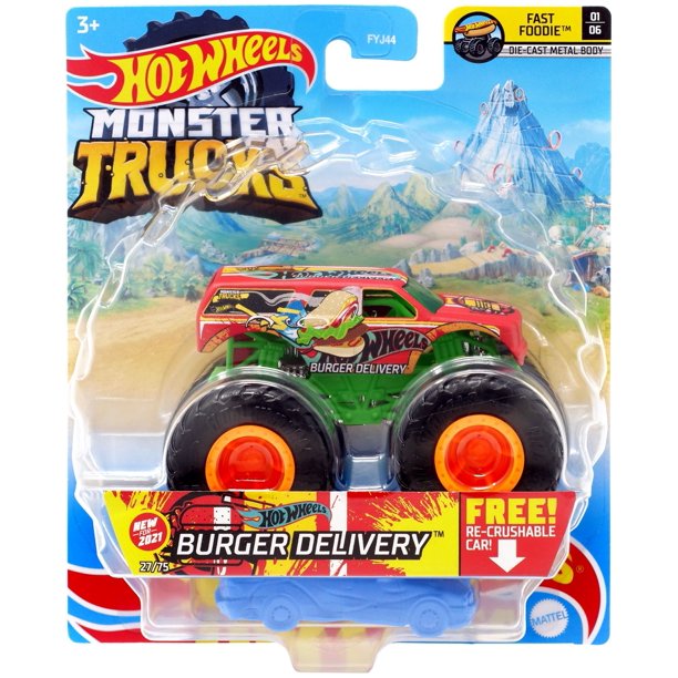 Hot Wheels Monster Truck Fast Foodies Burger Delivery