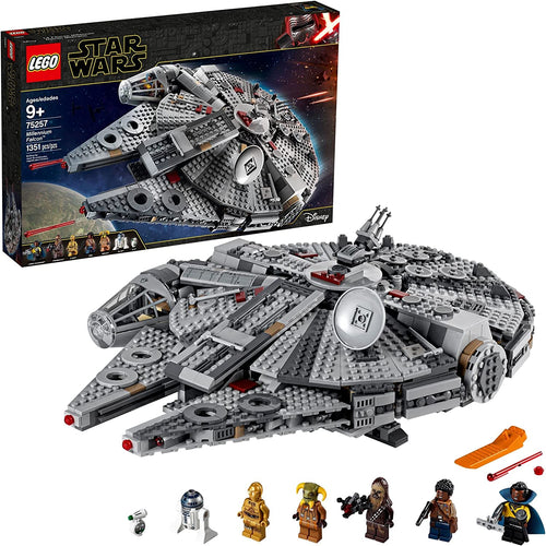 LEGO Star Wars: The Rise of Skywalker Millennium Falcon Building Kit Starship Model with Minifigures 75257 - walk-of-famesports