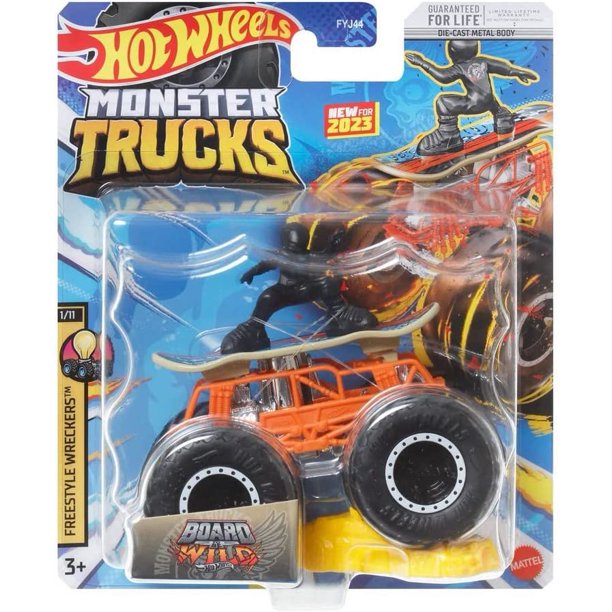 Hot Wheels Monster Trucks Board to be Wild Freestyle Wreckers 1:64 Scale