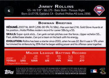 Load image into Gallery viewer, 2009 Bowman Chrome Jimmy Rollins #6 Philadelphia Phillies
