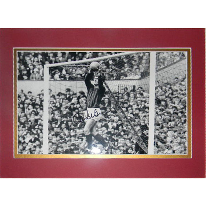 Alex Stepney Matted Signed Autographed 8x10 At the Goal