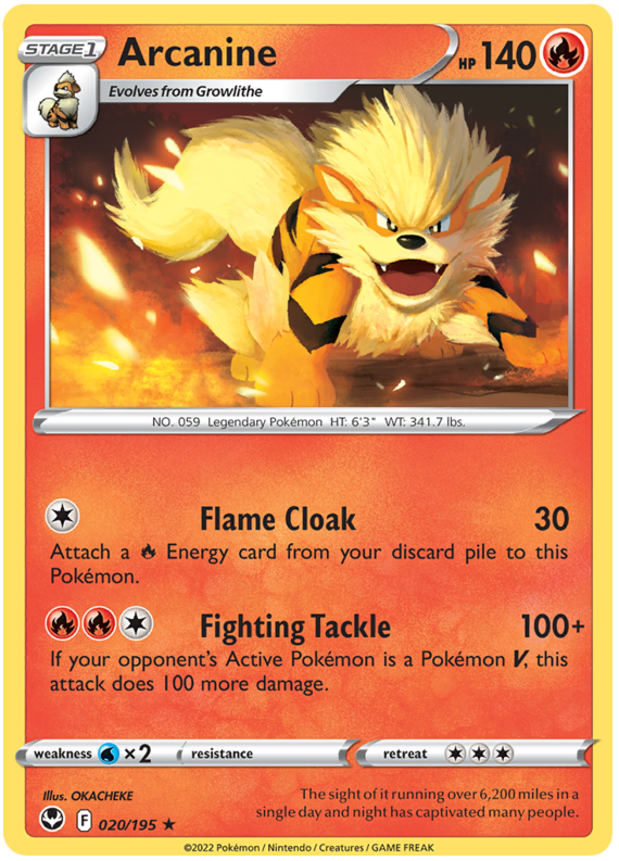 Sword and Shield Silver Tempest 020  Arcanine