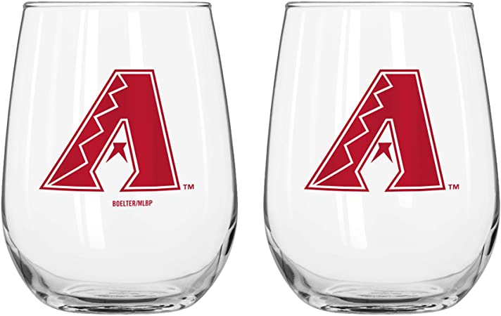 Arizona Diamondbacks Curved Wine Glass 16 Oz. 2 Pack