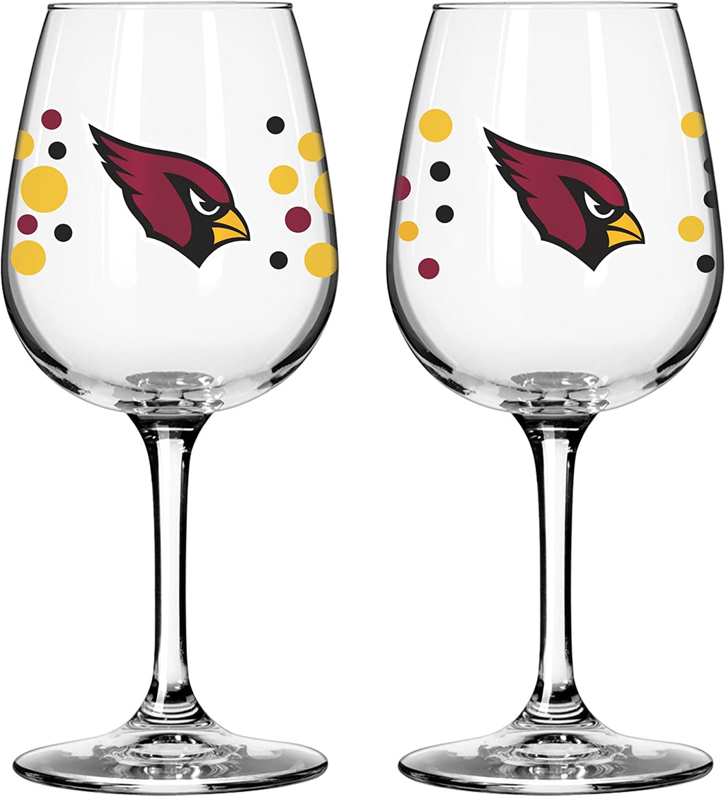 Arizona Cardinals Pokadot Wine Glass 12 Oz. 2 Pack