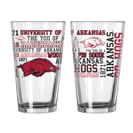 Arkansas Razorbacks 16 Oz. Spirit Pint Glass