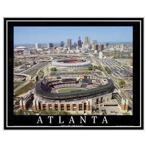 Atlanta Braves Turner Field Stadium Poster Print Framed 8