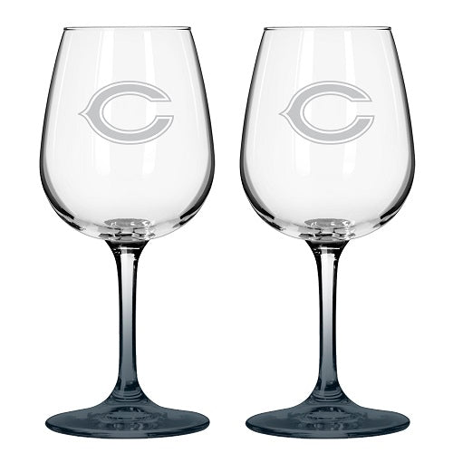Chicago Bears 12 Oz. Satin Etch Wine Glass 2 Pack