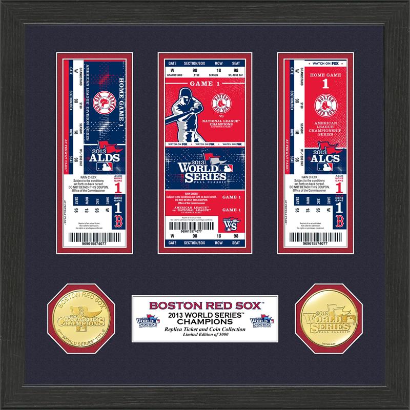 Boston Red Sox Ltd. Edition 2013 World Series Ticket Piece W/ Coins Framed