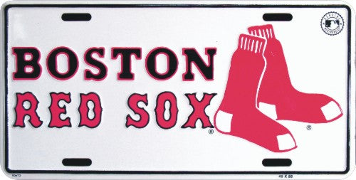 Boston Red Sox License Plate white